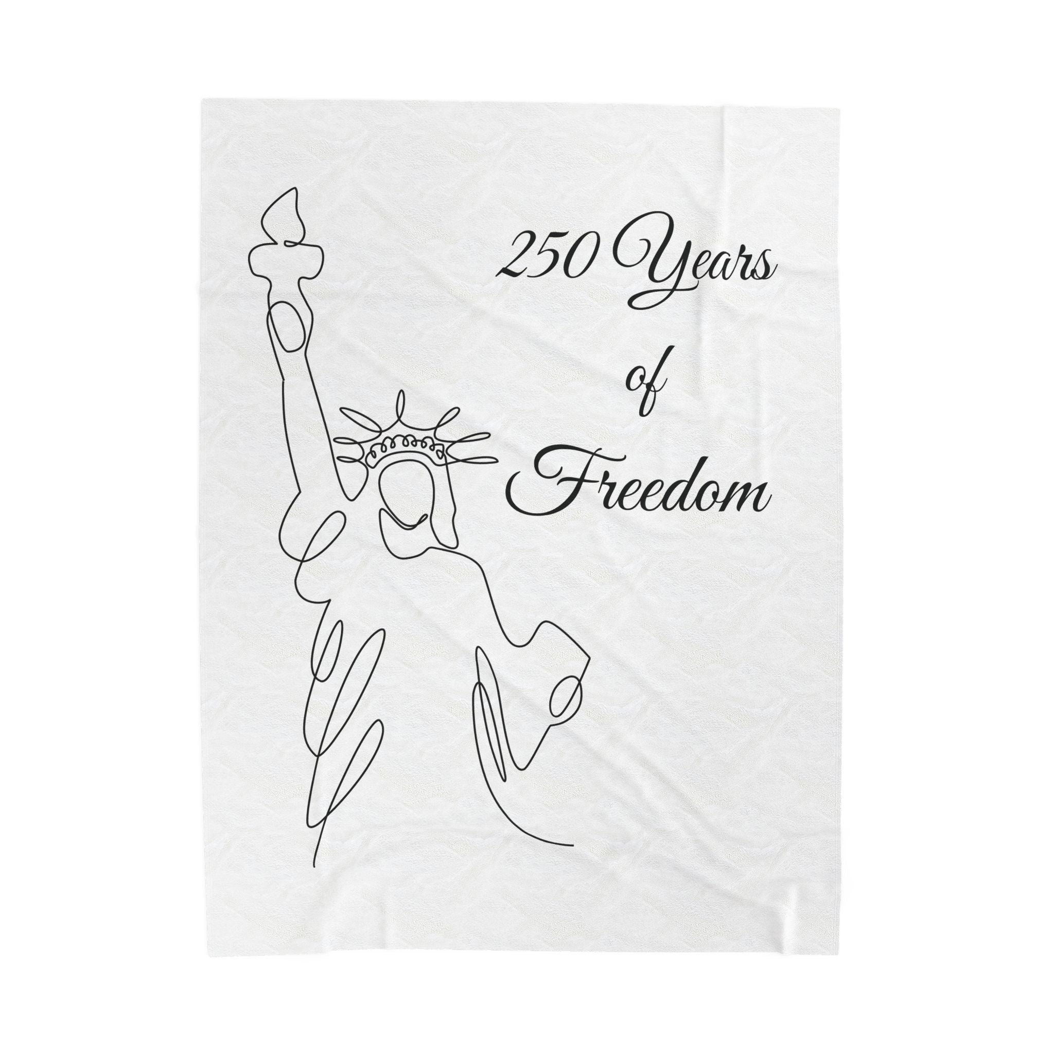 Statue of Liberty '250 Years of Freedom' Velveteen Plush Blanket